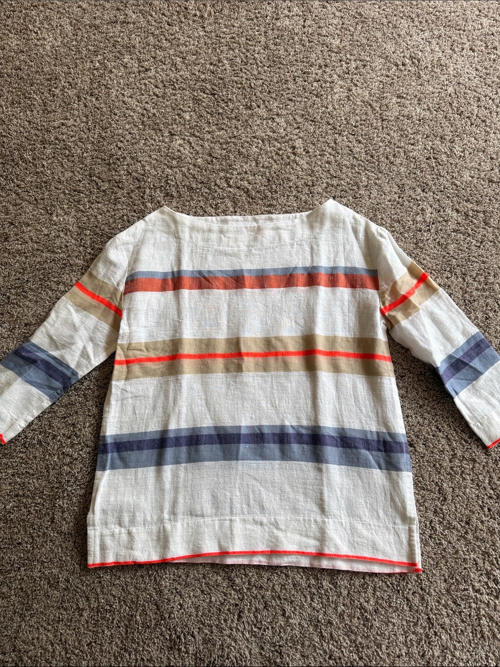 Lemlem oversized cotton blend white stripe top size small
